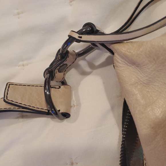 Cream HOBO Bag with Crescent Shape and Metal Hardware (24) - Picture 2 of 14